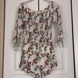 Floral off the shoulder romper